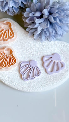 Petal Fan Clay Earring Cutter Open or Solid Design, Available in 5 Sizes