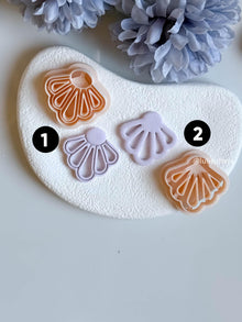 Petal Fan Clay Earring Cutter Open or Solid Design, Available in 5 Sizes