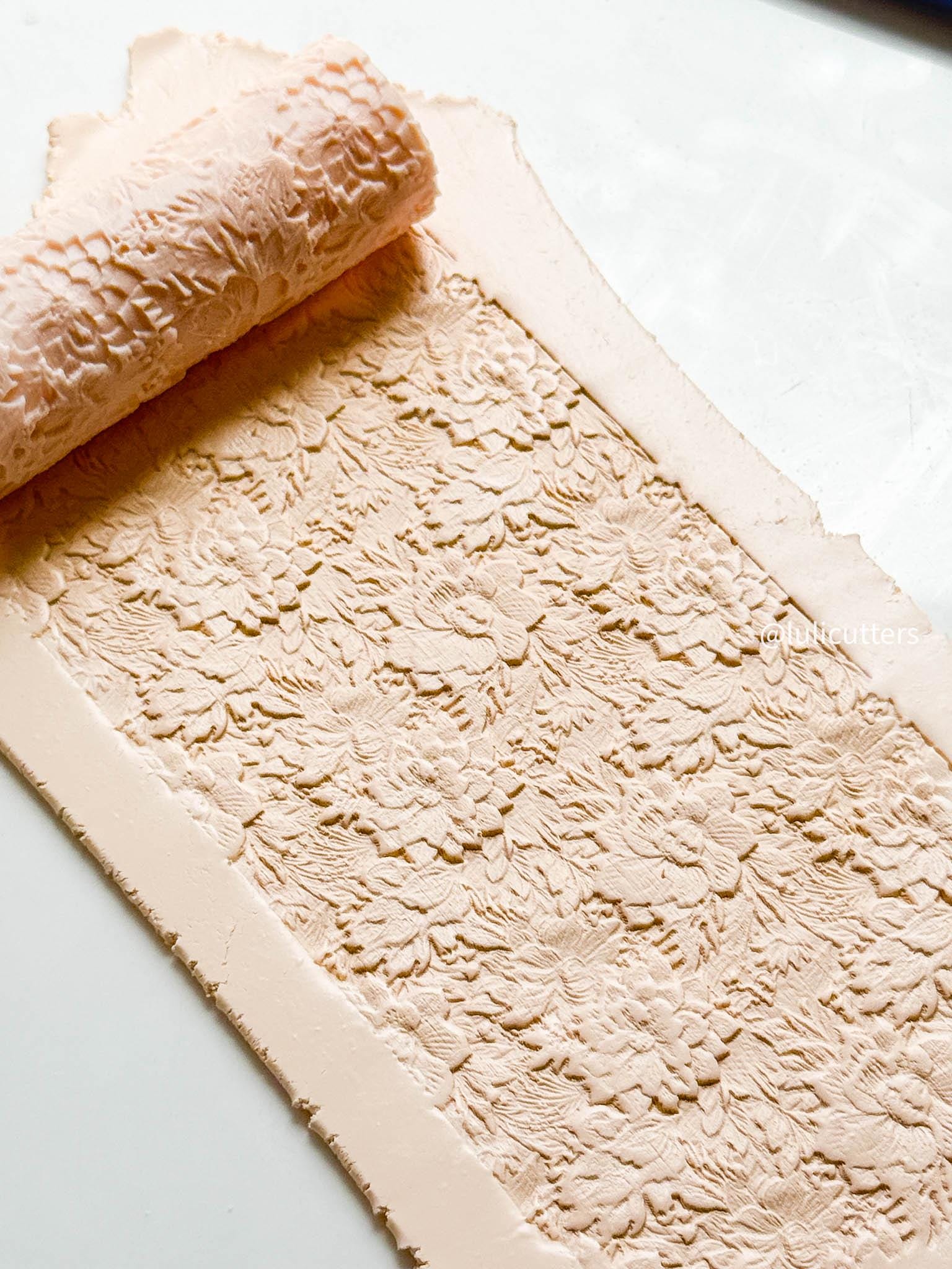 Floral Texture Roller: Polymer Clay Tool for Romantic Jewelry