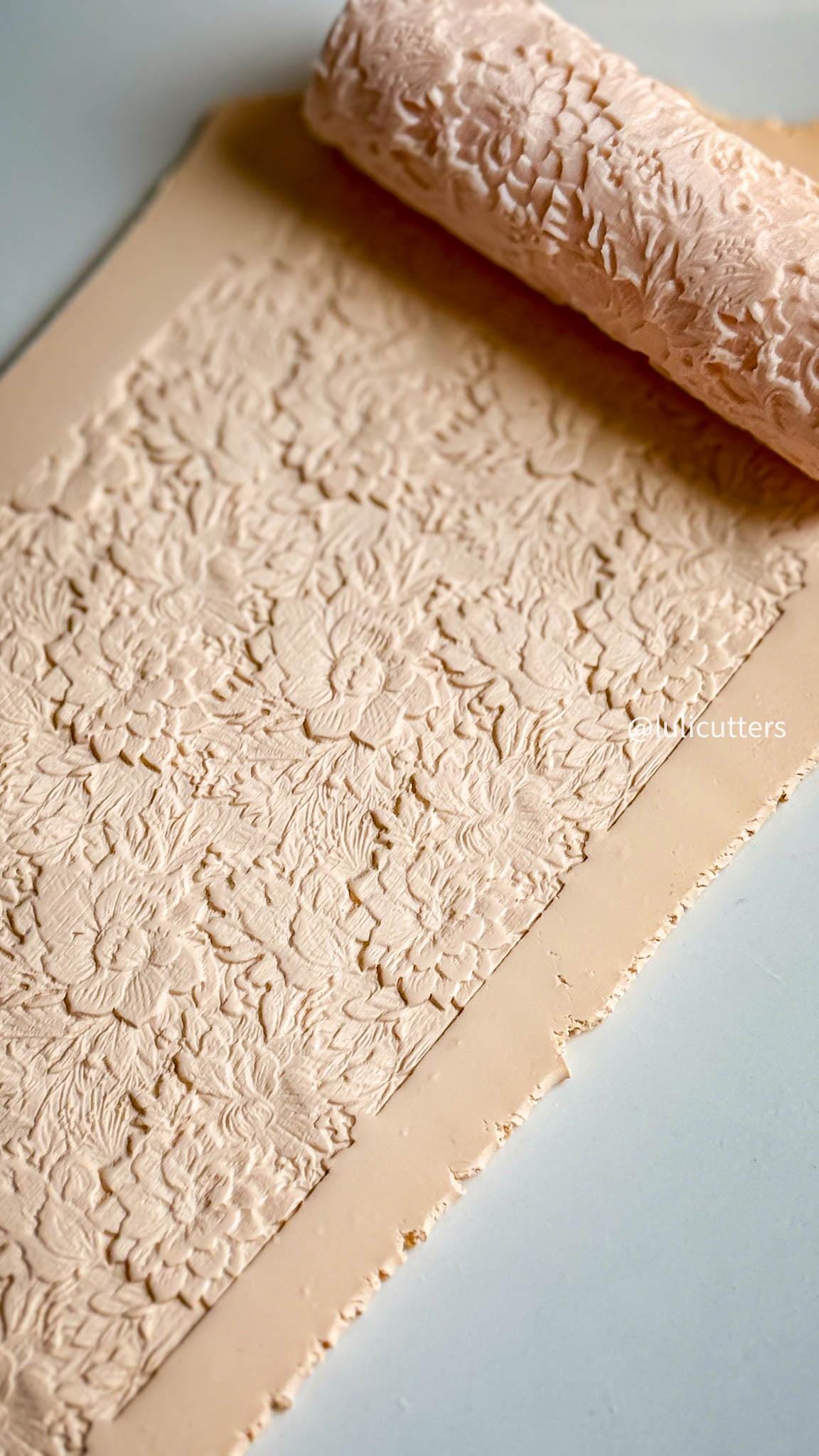 Floral Texture Roller: Polymer Clay Tool for Romantic Jewelry