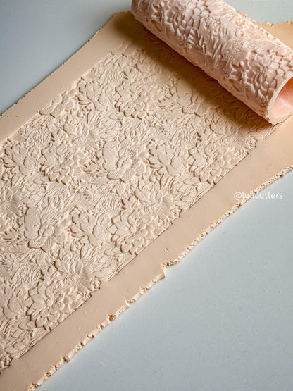 Floral Texture Roller: Polymer Clay Tool for Romantic Jewelry