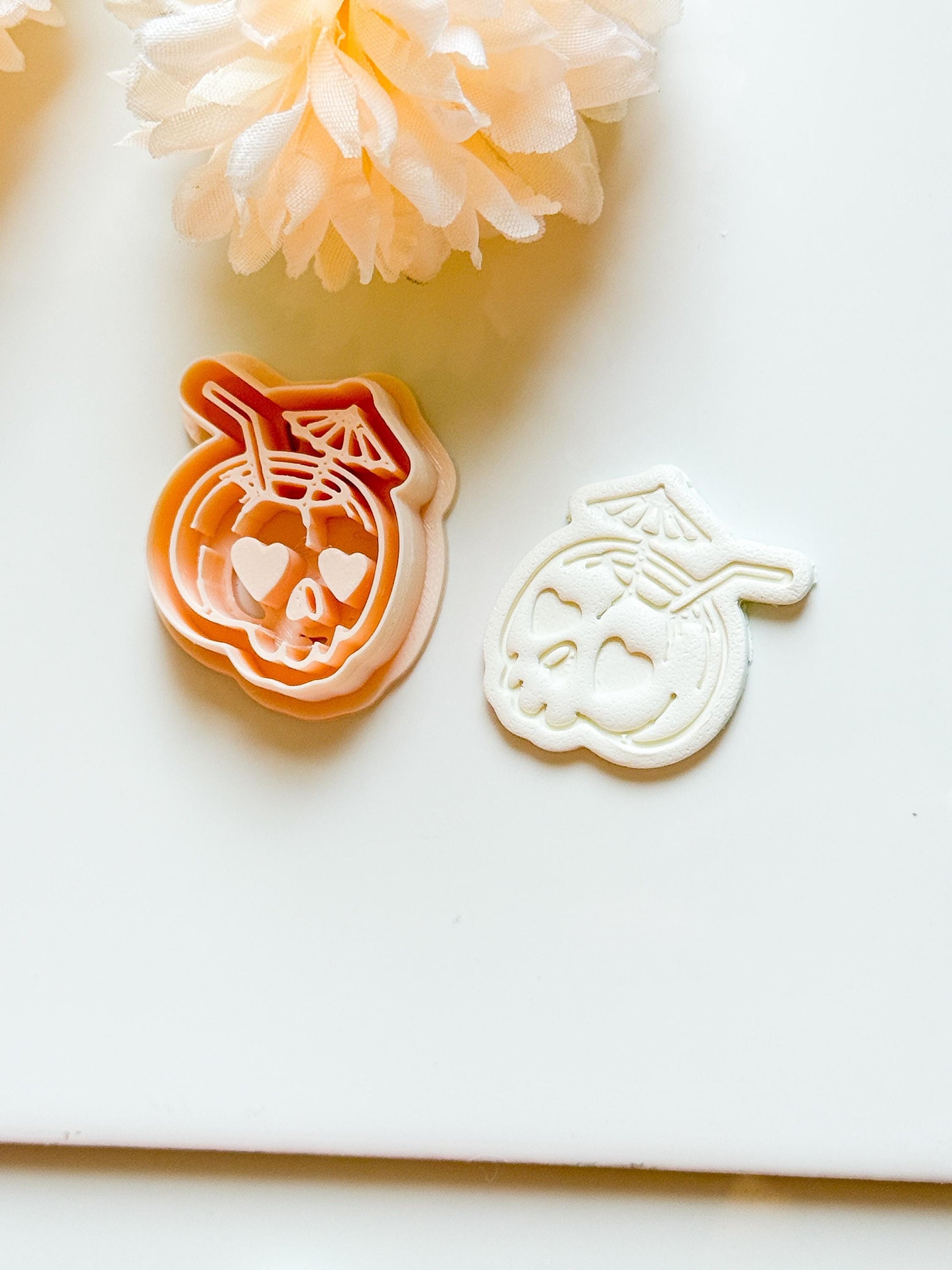 Tiki Skull Clay Cutter: Tropical Drink Polymer Clay Tool