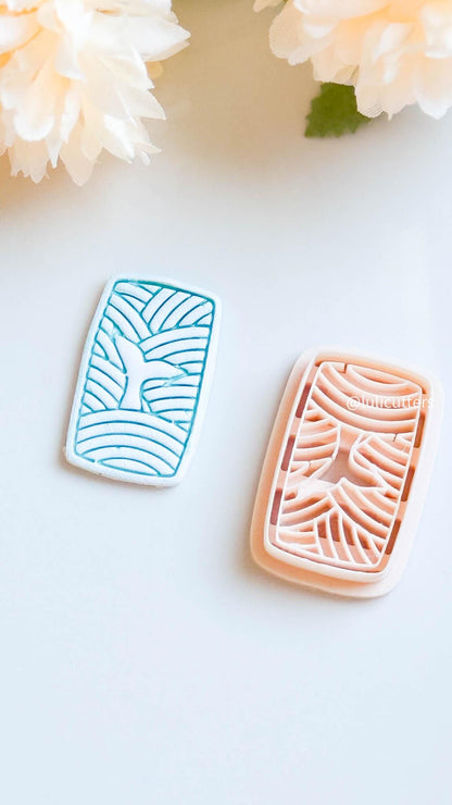 Whale Tail Wave Clay Cutter Ocean Scene Imprint Design (5 Sizes) -