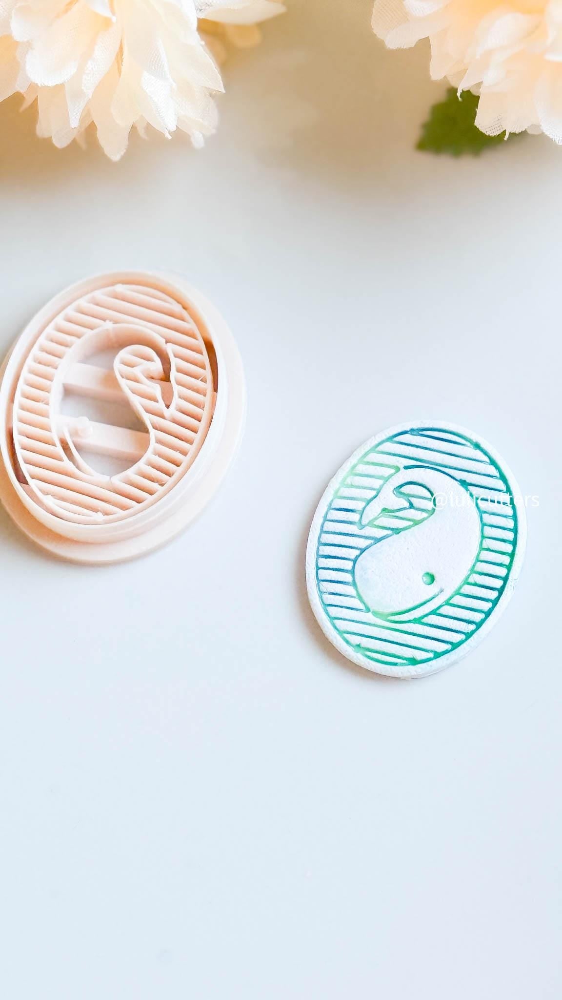 Minimal Whale Clay Cutter Modern Oval Imprint Design