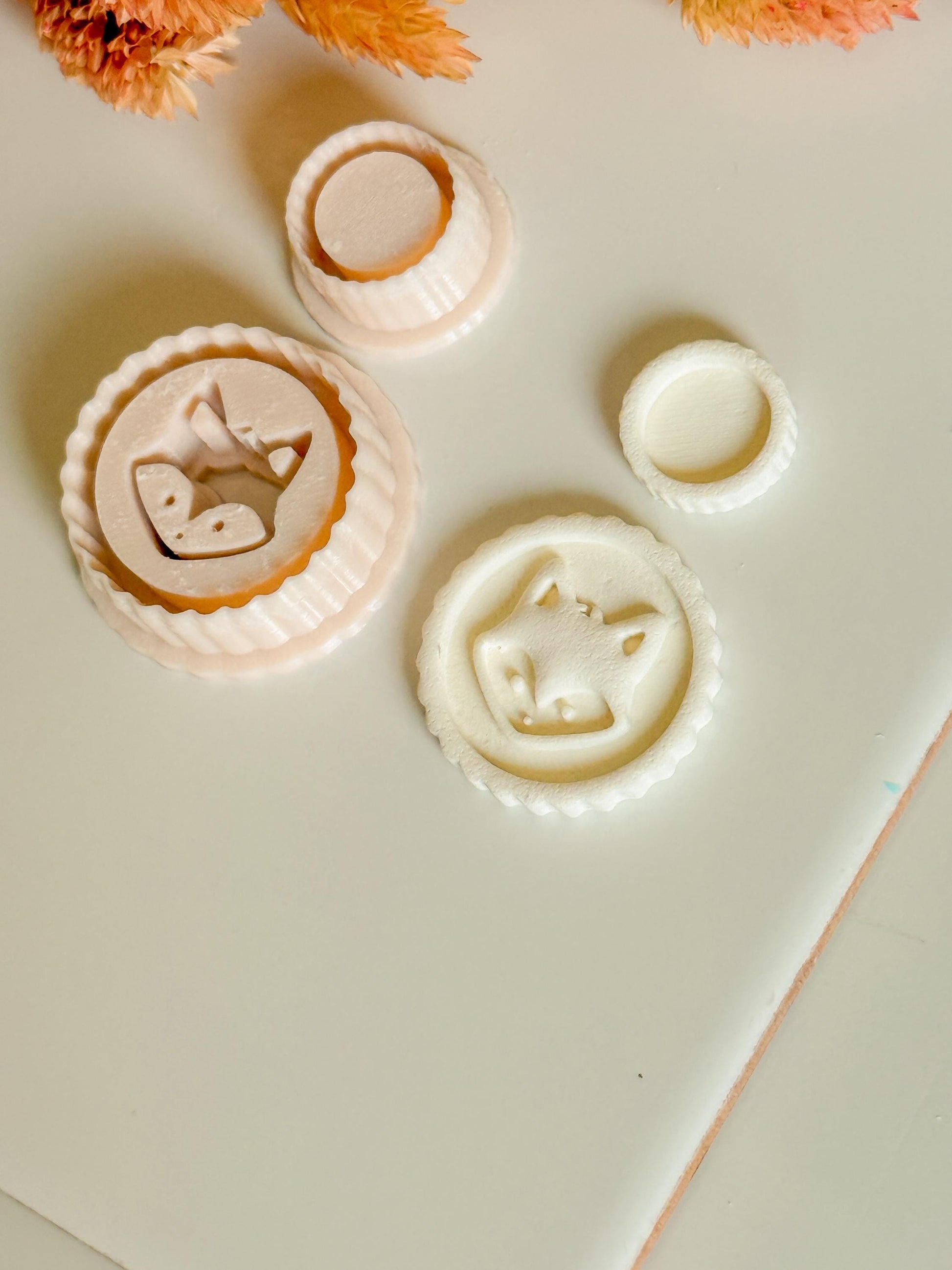 Fox Head Clay Cutter Set: Woodland Animal Face Medallion, Earring Sizes Included