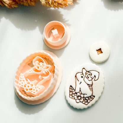 Floral Toad Polymer Clay Cutter Set: Whimsical Jewelry Making
