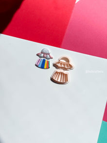 UFO Clay Earring Cutter Set Includes Saucer Top + Rainbow Beam Base