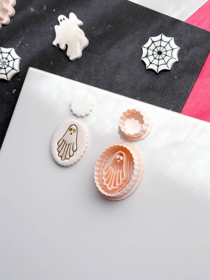Ghost Cameo Cutter Set: Polymer Clay Earring Mold - Halloween Jewelry