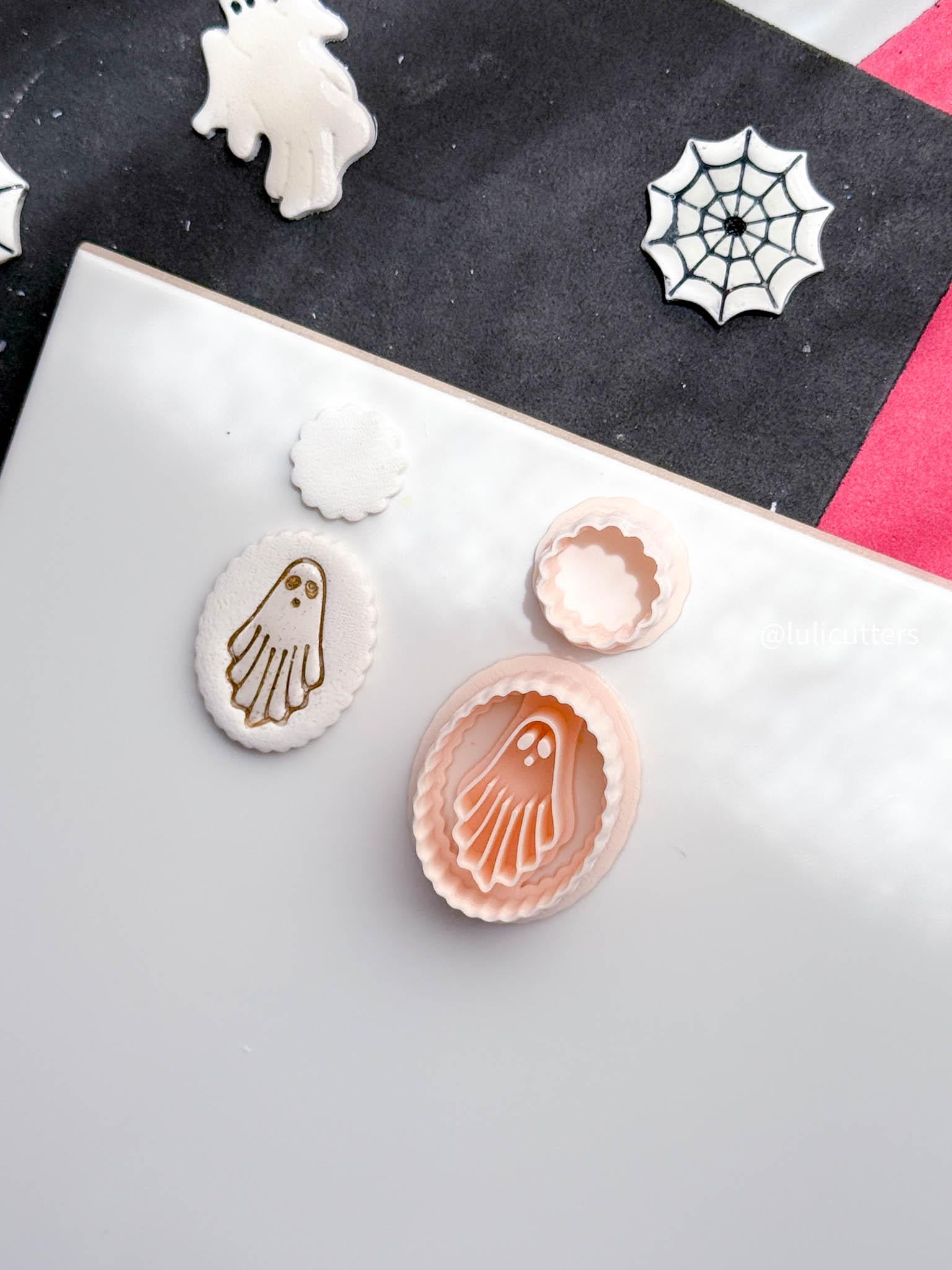 Ghost Cameo Cutter Set: Polymer Clay Earring Mold - Halloween Jewelry