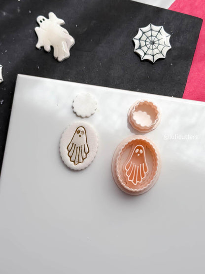 Ghost Cameo Cutter Set: Polymer Clay Earring Mold - Halloween Jewelry