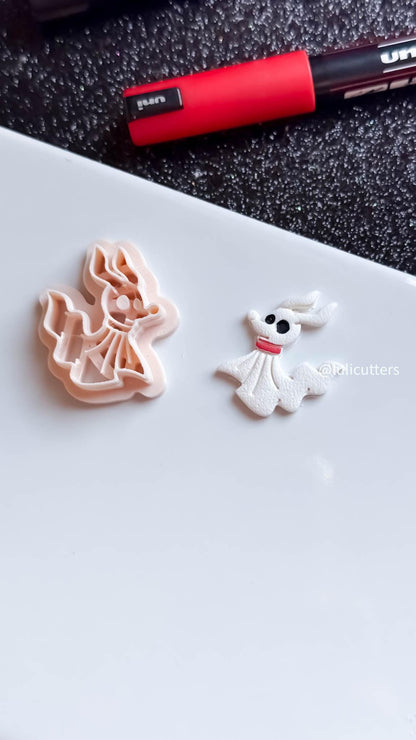 Ghost Dog Clay Cutter: Halloween Earring Making, Crisp Imprint