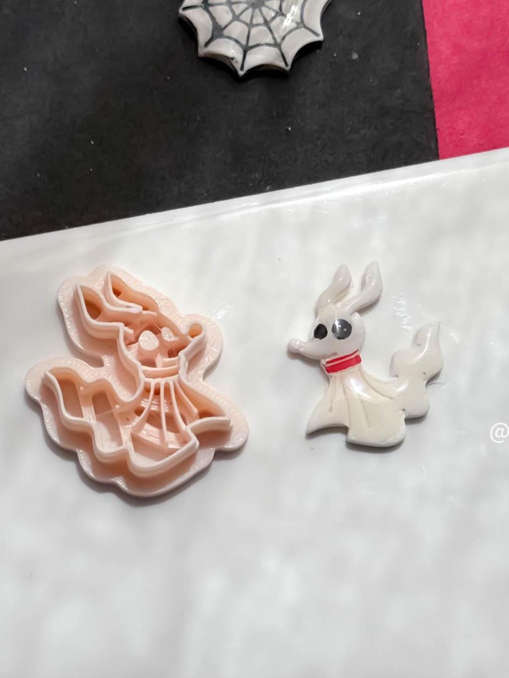 Ghost Dog Clay Cutter: Halloween Earring Making, Crisp Imprint