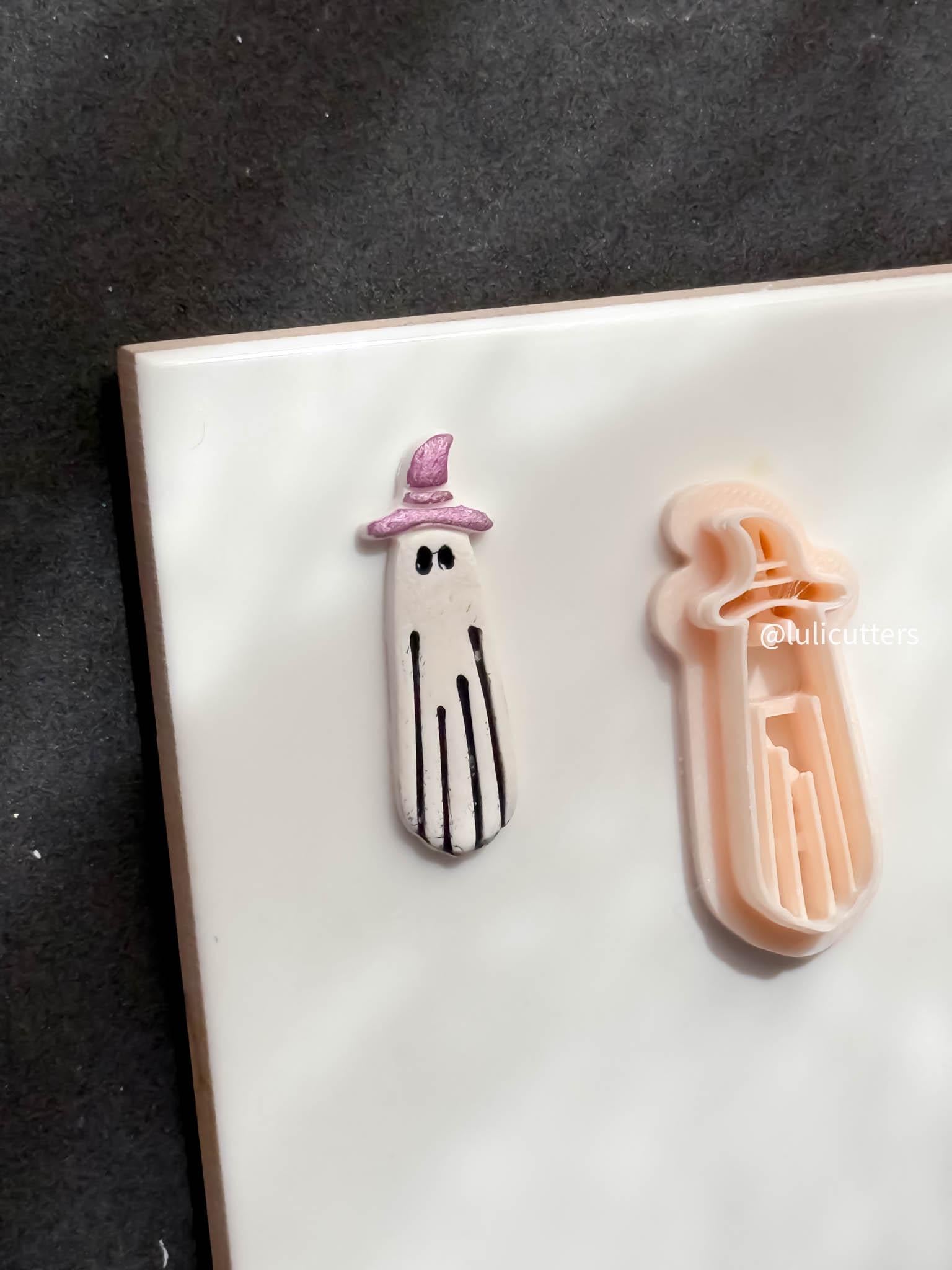 Witch Hat Ghost Clay Cutter Halloween Earring Imprint Design