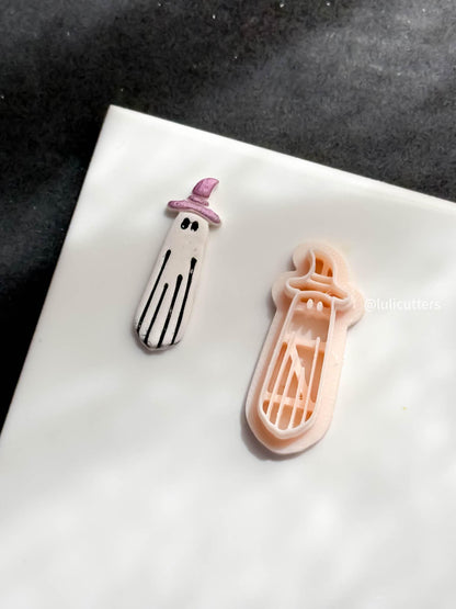 Witch Hat Ghost Clay Cutter Halloween Earring Imprint Design