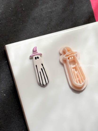 Witch Hat Ghost Clay Cutter Halloween Earring Imprint Design