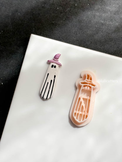Witch Hat Ghost Clay Cutter Halloween Earring Imprint Design