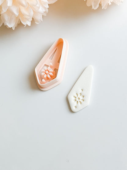 Floral Teardrop Polymer Clay Cutter: Botanical Geometric Design