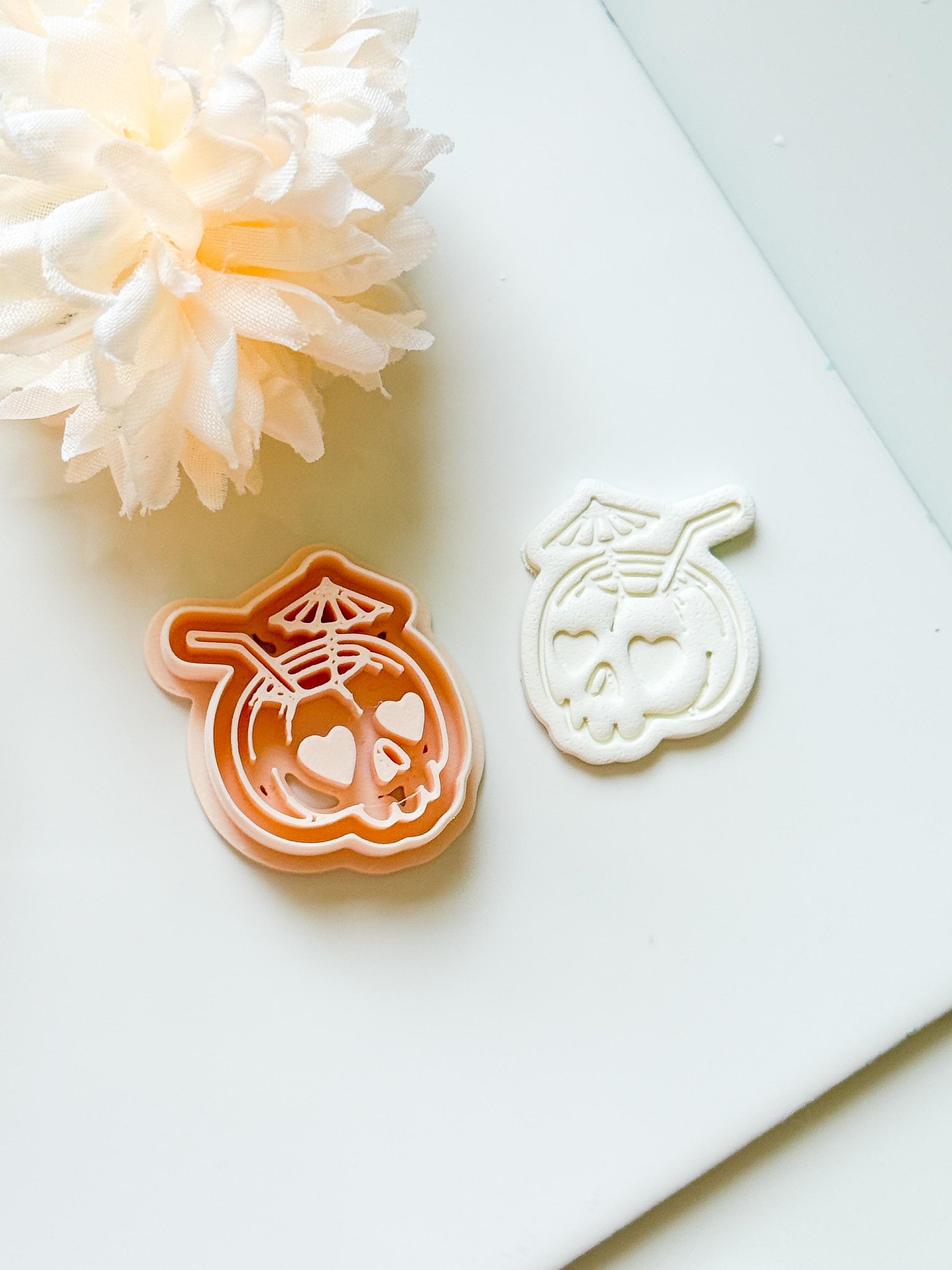 Tiki Skull Clay Cutter: Tropical Drink Polymer Clay Tool