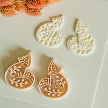 Fox & Foliage Polymer Clay Earring Cutter: Woodland Botanical Design