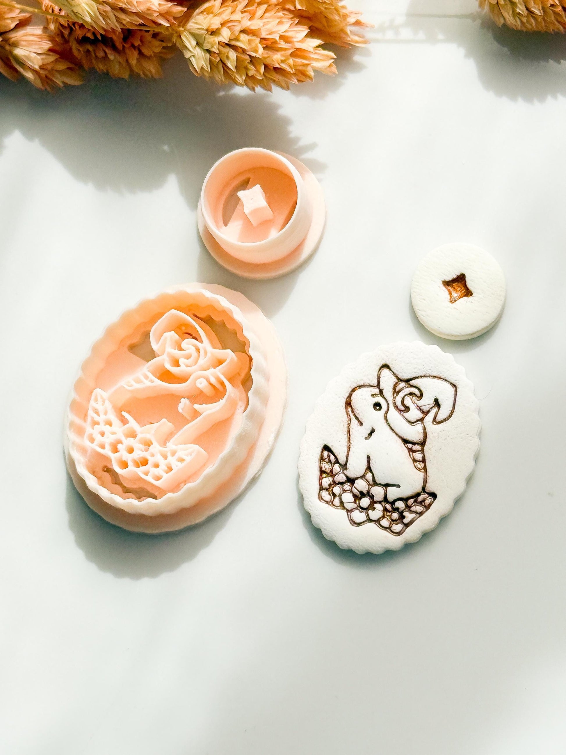 Floral Toad Polymer Clay Cutter Set: Whimsical Jewelry Making