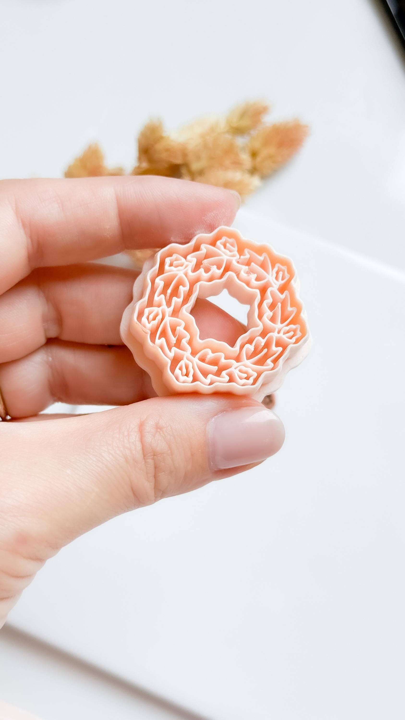 Oak Leaf Wreath Cutter Set: Polymer Clay Jewelry Tool, Autumn Design