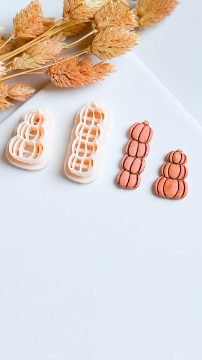 Stacked Pumpkin Clay Cutter Set: Fall Earrings, Autumn Clay Projects