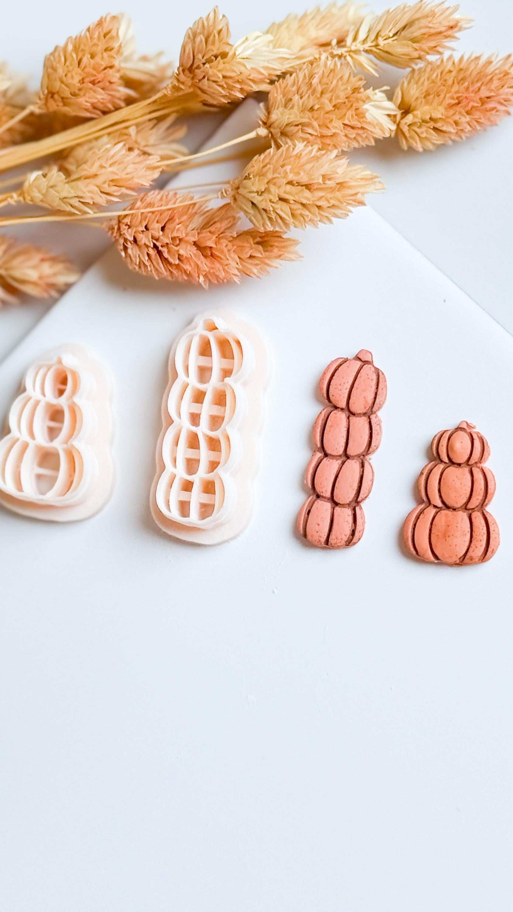 Stacked Pumpkin Clay Cutter Set: Fall Earrings, Autumn Clay Projects