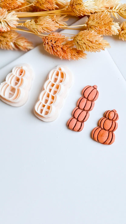 Stacked Pumpkin Clay Cutter Set: Fall Earrings, Autumn Clay Projects