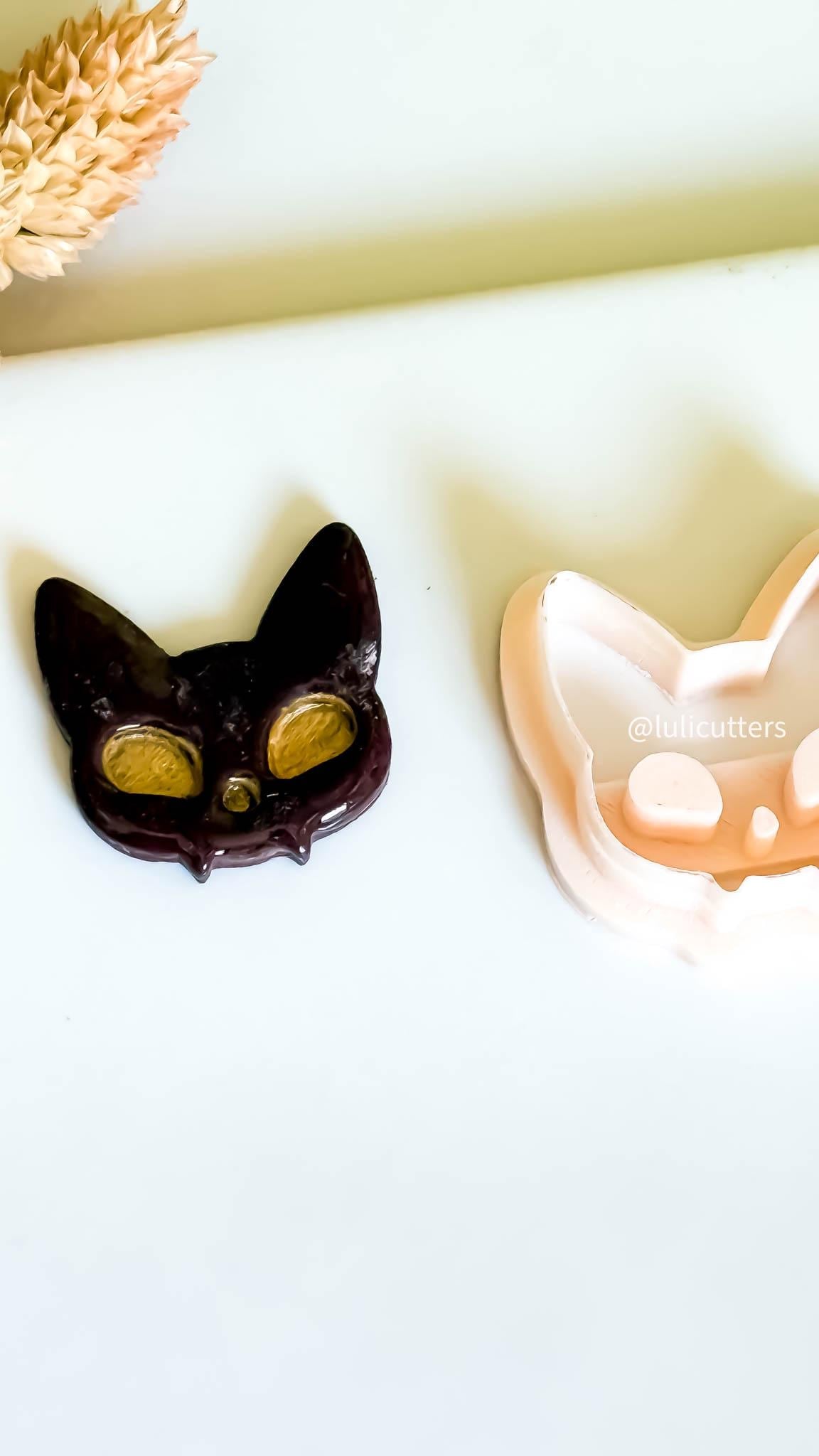 Vampire Cat Bat Polymer Clay Cutter: Halloween Earring Mold