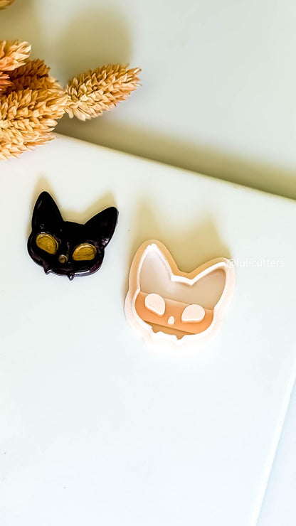Vampire Cat Bat Polymer Clay Cutter: Halloween Earring Mold