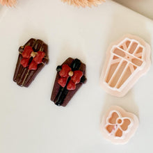 Coffin Clay Cutter Set with Bow: Spooky Halloween Earring Mold