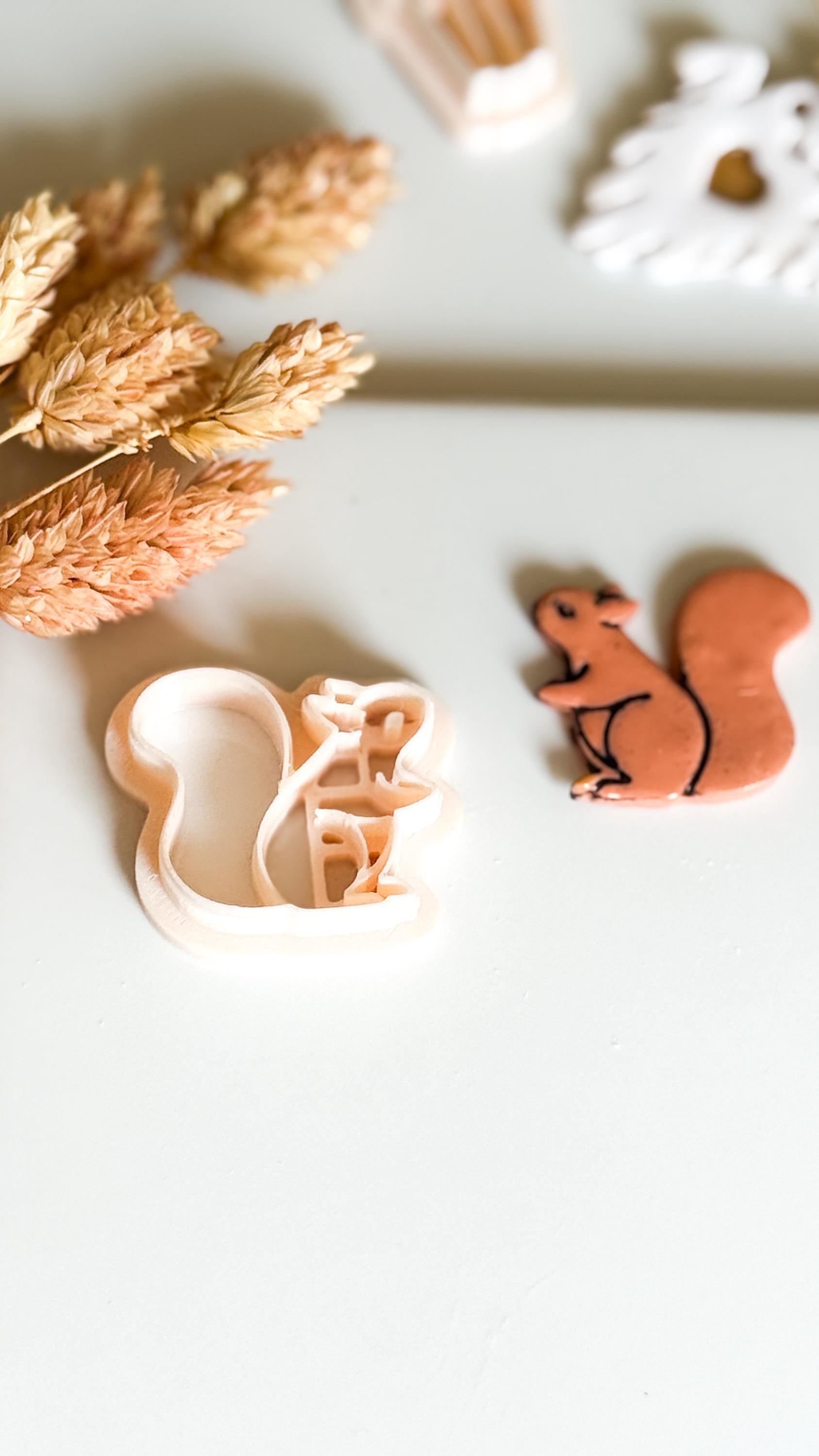 Squirrel Polymer Clay Cutter: Woodland Animal Mold for Earrings & Charms