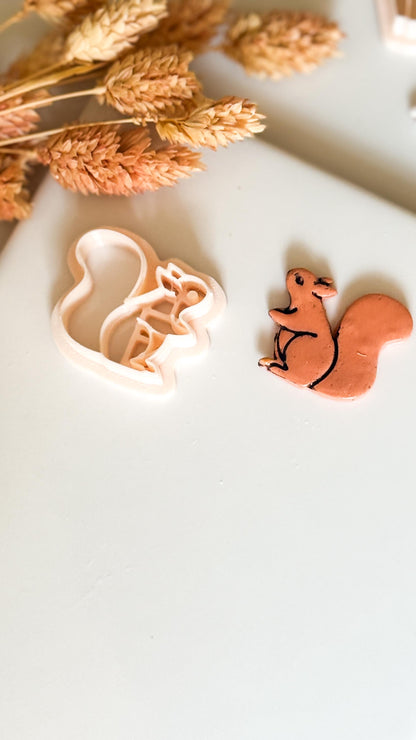 Squirrel Polymer Clay Cutter: Woodland Animal Mold for Earrings & Charms
