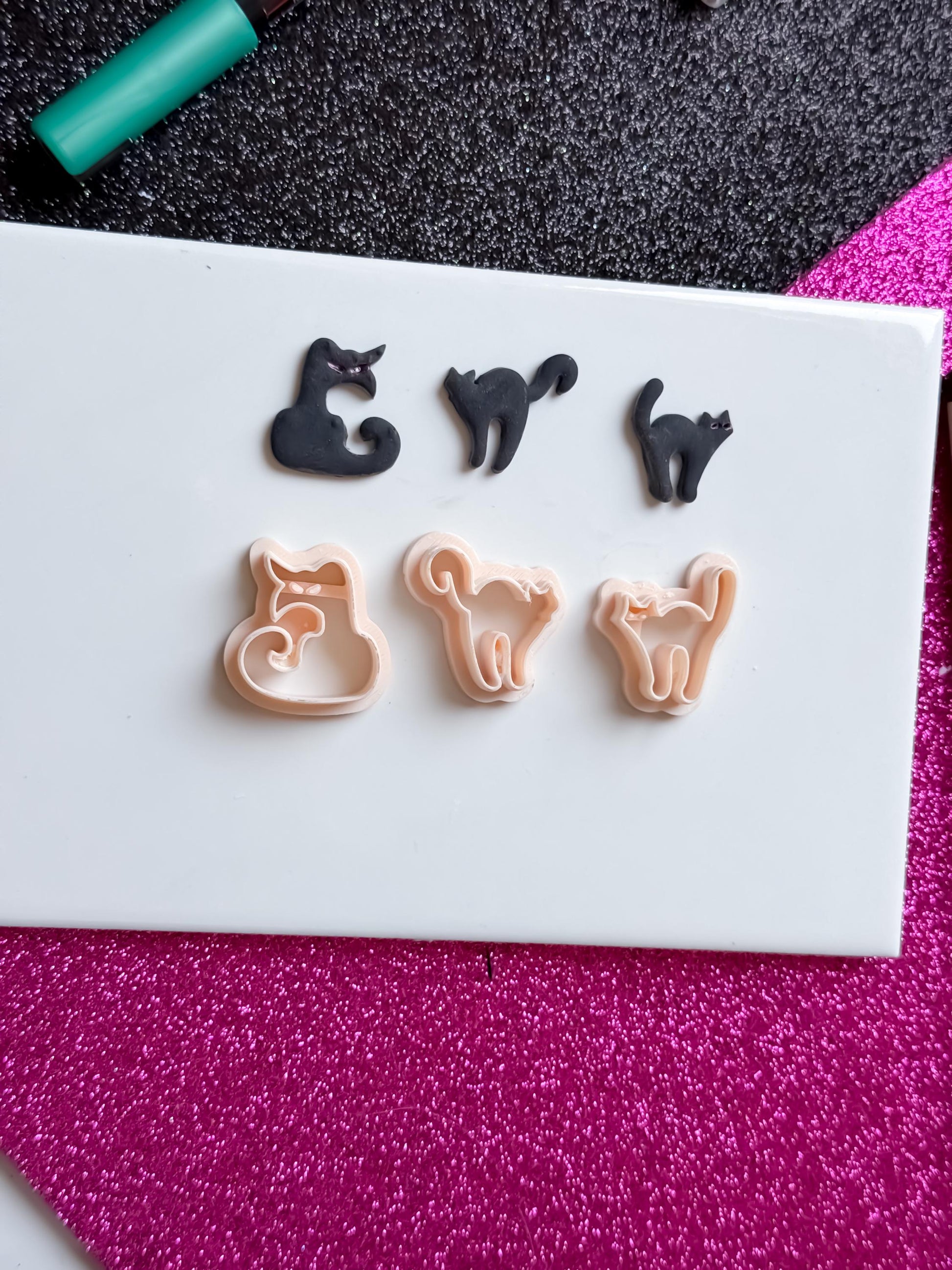 Spooky Cat Clay Cutter Set: Halloween Earring Jewelry, 20-45mm