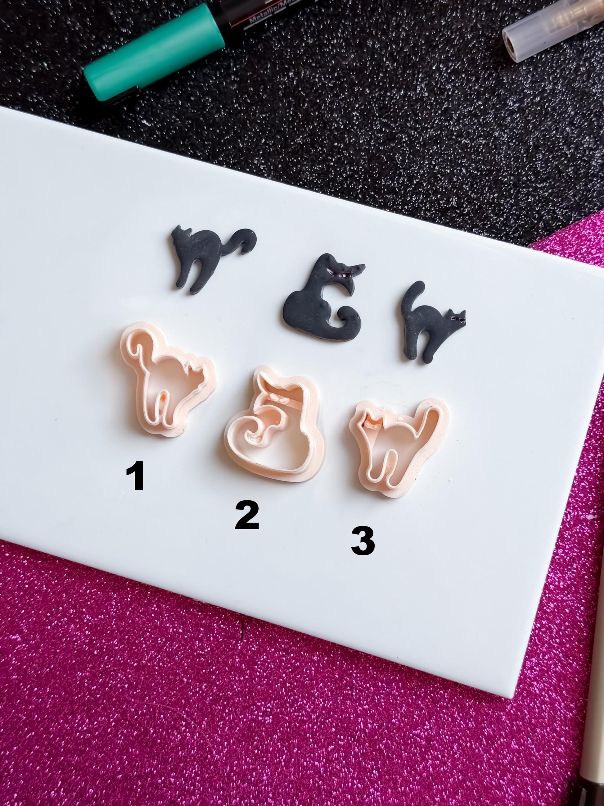 Spooky Cat Clay Cutter Set: Halloween Earring Jewelry, 20-45mm
