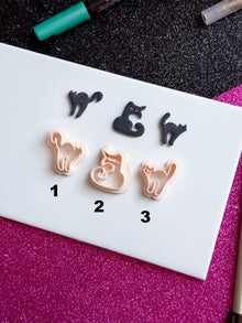 Spooky Cat Clay Cutter Set: Halloween Earring Jewelry, 20-45mm
