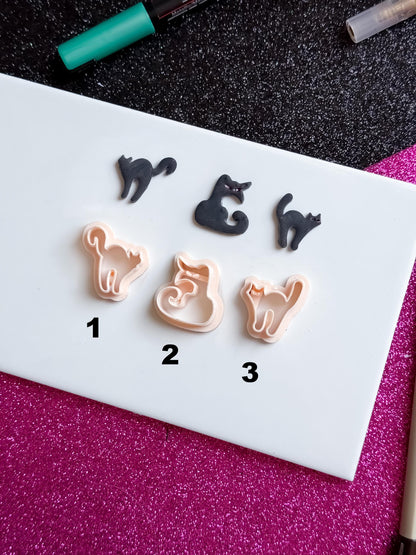 Spooky Cat Clay Cutter Set: Halloween Earring Jewelry, 20-45mm