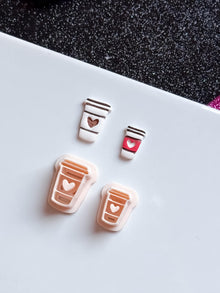Coffee Cup Clay Cutter: Heart Latte Mold for Earrings, Charms