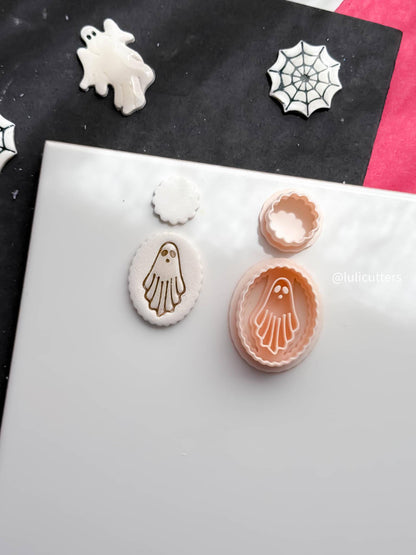 Ghost Cameo Cutter Set: Polymer Clay Earring Mold - Halloween Jewelry