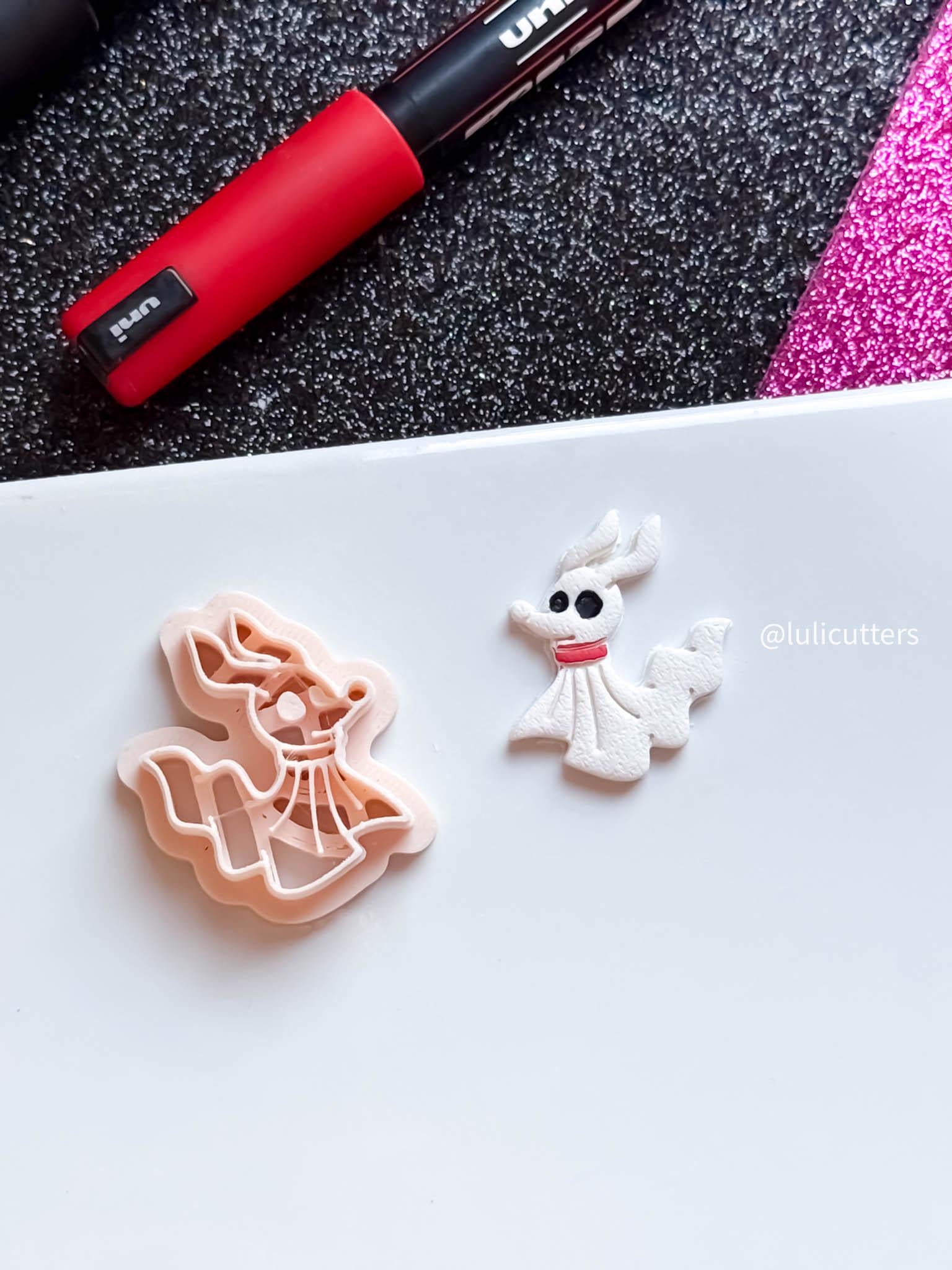 Ghost Dog Clay Cutter: Halloween Earring Making, Crisp Imprint