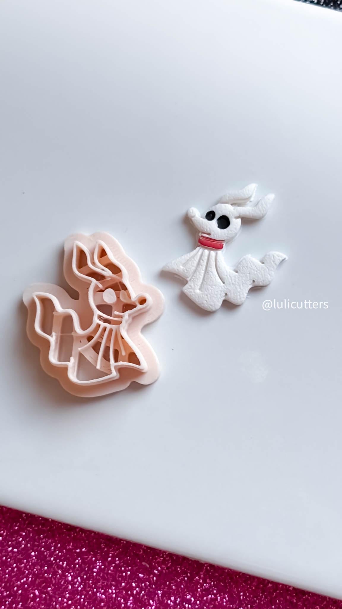 Ghost Dog Clay Cutter: Halloween Earring Making, Crisp Imprint