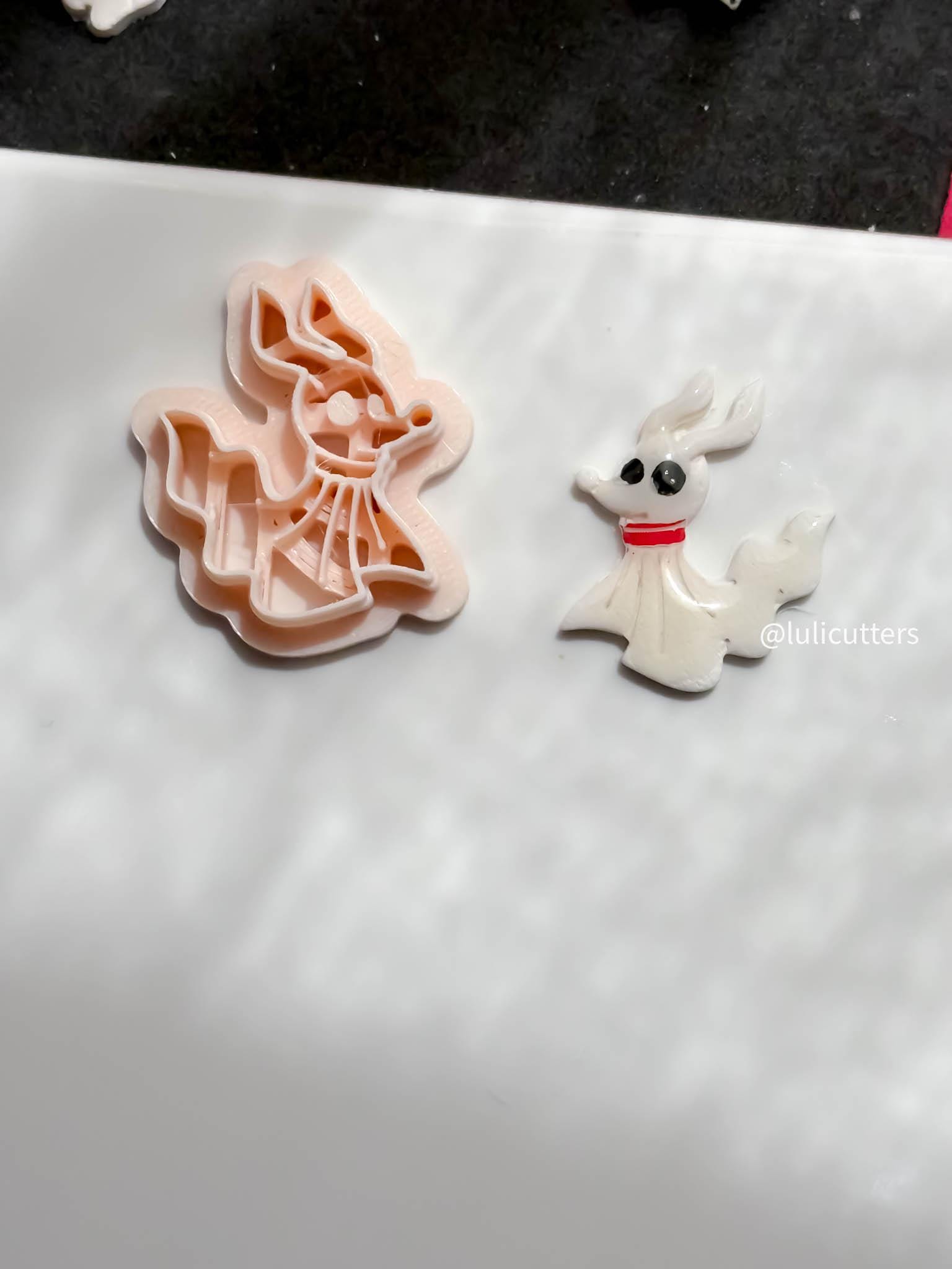 Ghost Dog Clay Cutter: Halloween Earring Making, Crisp Imprint