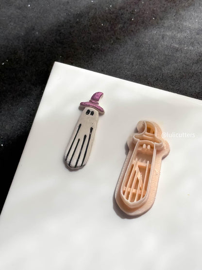 Witch Hat Ghost Clay Cutter Halloween Earring Imprint Design