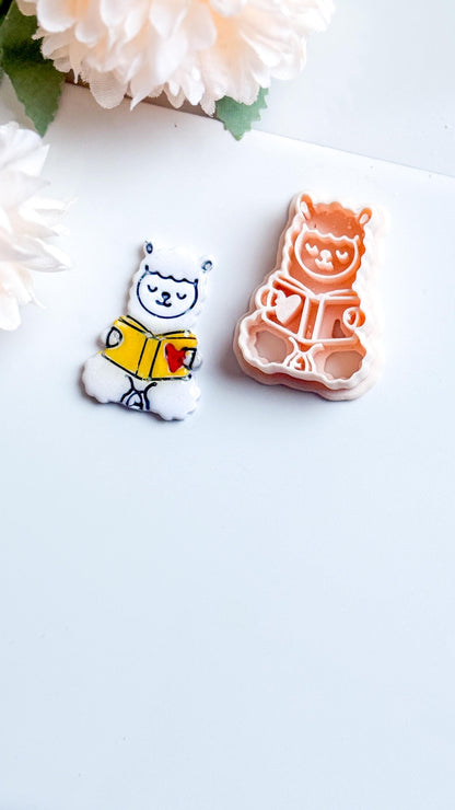 Reading Llama Polymer Clay Cutter: Bookish Earrings, Planner Charms
