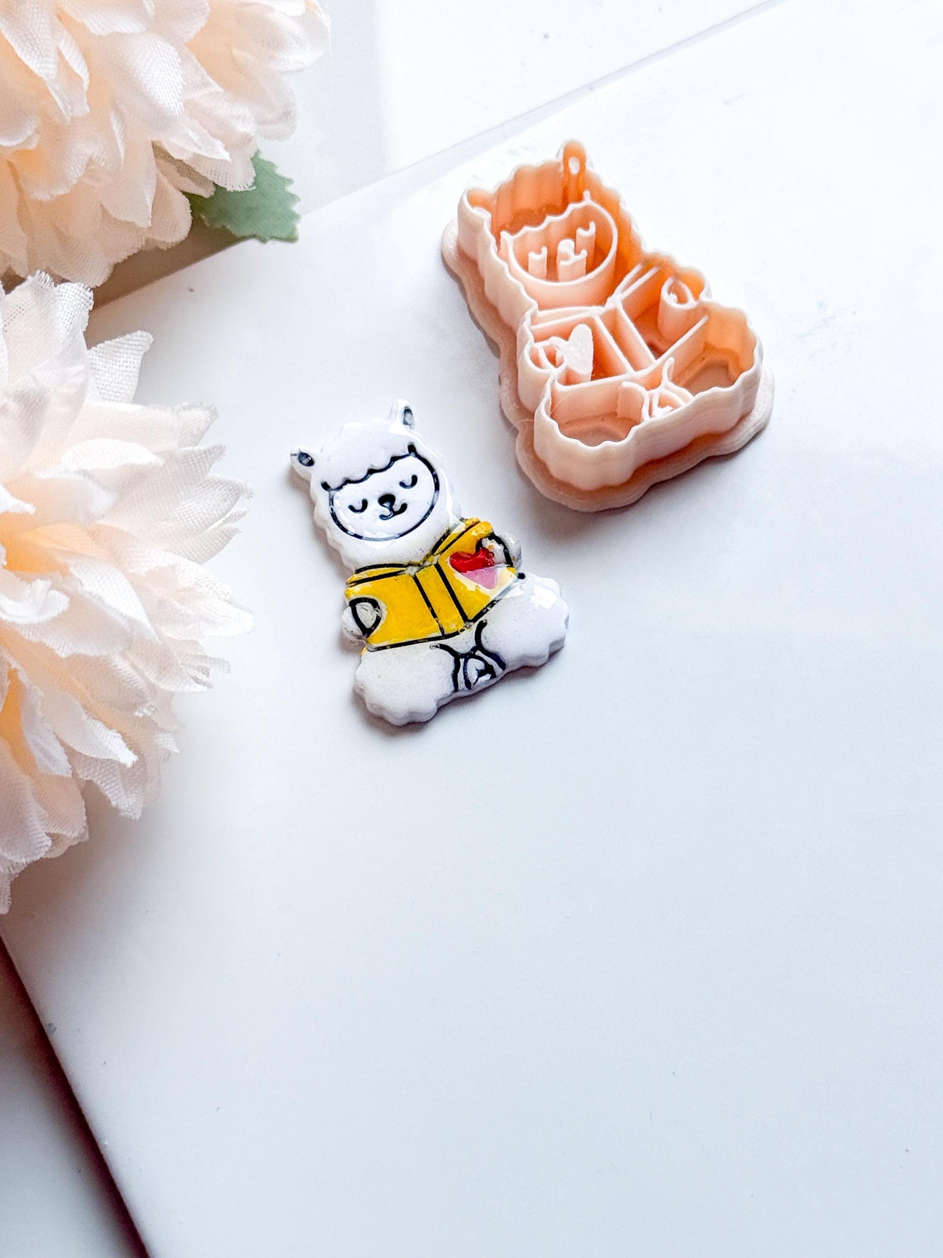 Reading Llama Polymer Clay Cutter: Bookish Earrings, Planner Charms