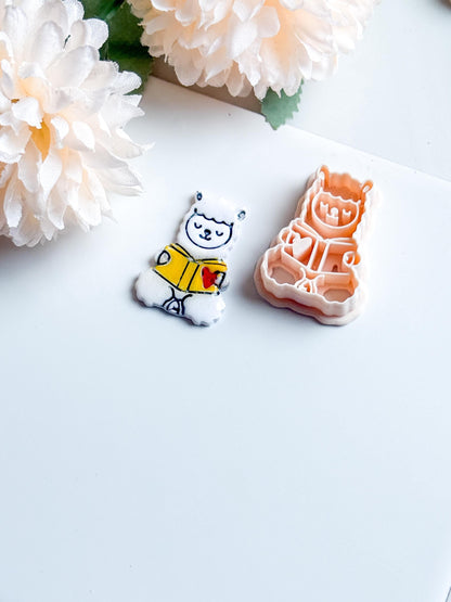 Reading Llama Polymer Clay Cutter: Bookish Earrings, Planner Charms