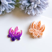 Crystal Moon Polymer Clay Cutter: Crescent Earring Mold with Flowers