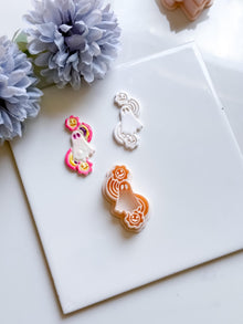 Whimsical Ghost Cutter: Rainbow Flower Polymer Clay Earring Mold