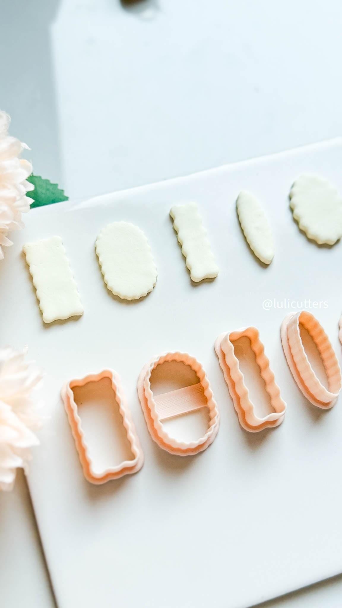 Scallop Frame Clay Cutter Set 5 Shapes for Earrings & Studs