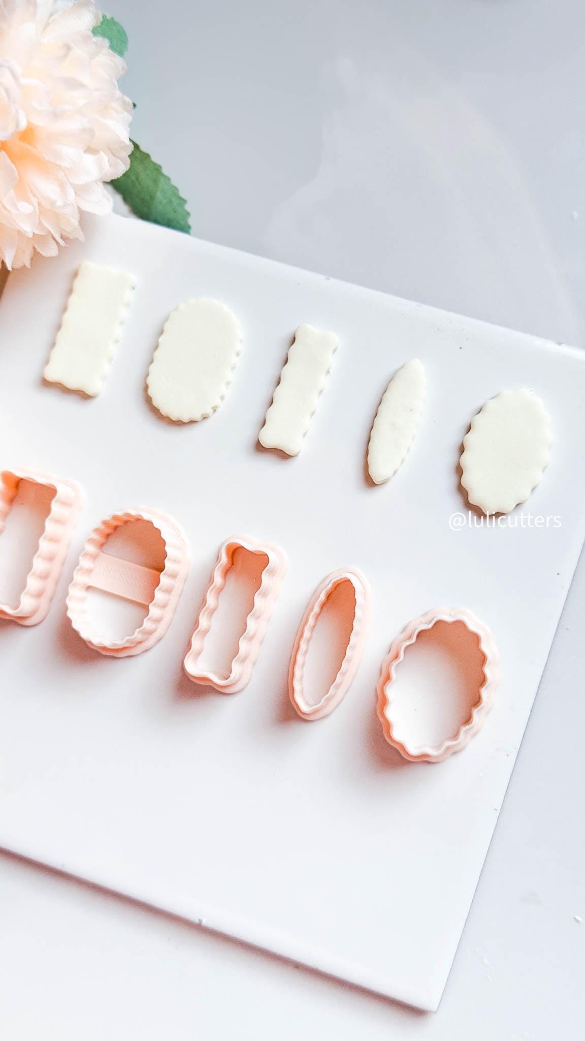 Scallop Frame Clay Cutter Set 5 Shapes for Earrings & Studs